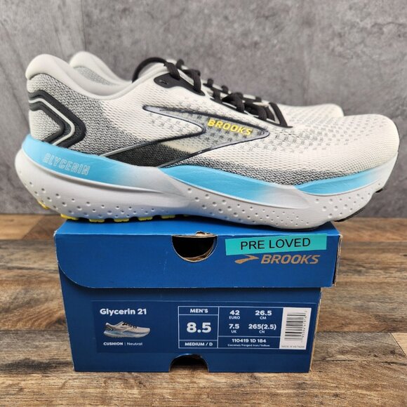 Brooks Glycerin 21 Size 8.5 Mens Coconut Forged Iron Grey Black Casual Shoes main image 4